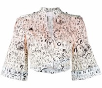Cropped-Hemd mit Logo-Print