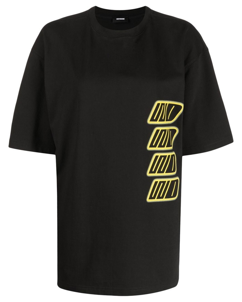 WE 11 DONE Damen T-Shirt mit Logo-Print