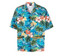 Bowlinghemd mit Hawaii-Print