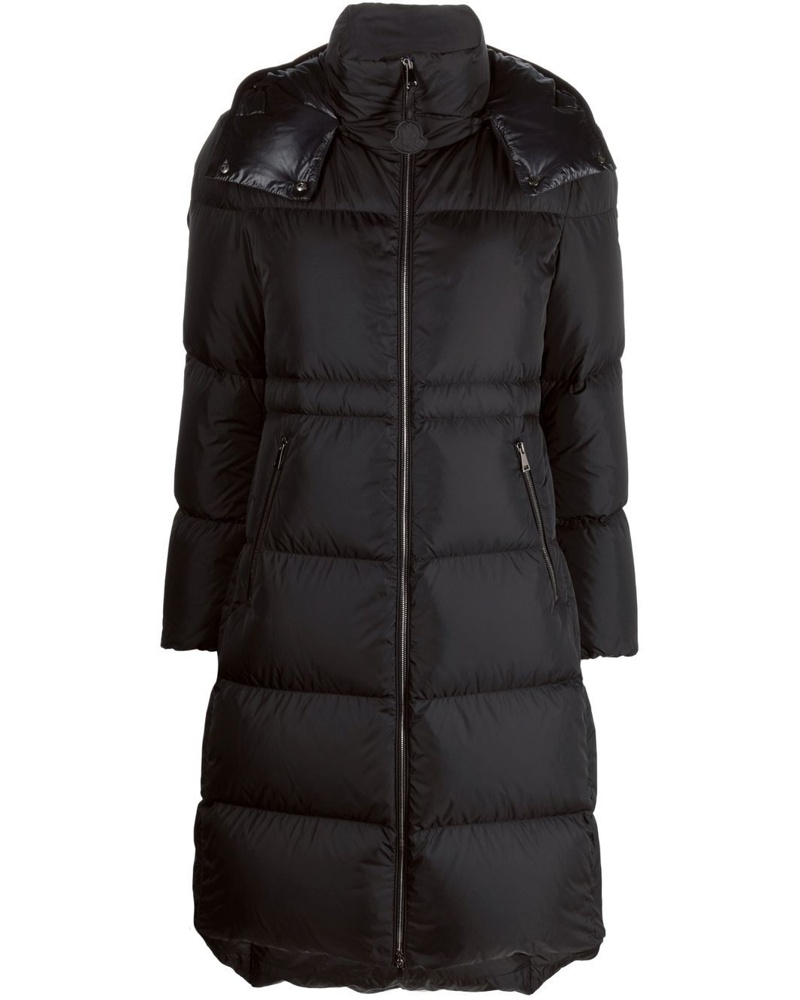 Moncler Damen Mantel mit Logo-Patch