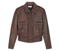 Lederjacke im Oversized-Look