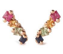 18kt rose gold rainbow sapphire earrings