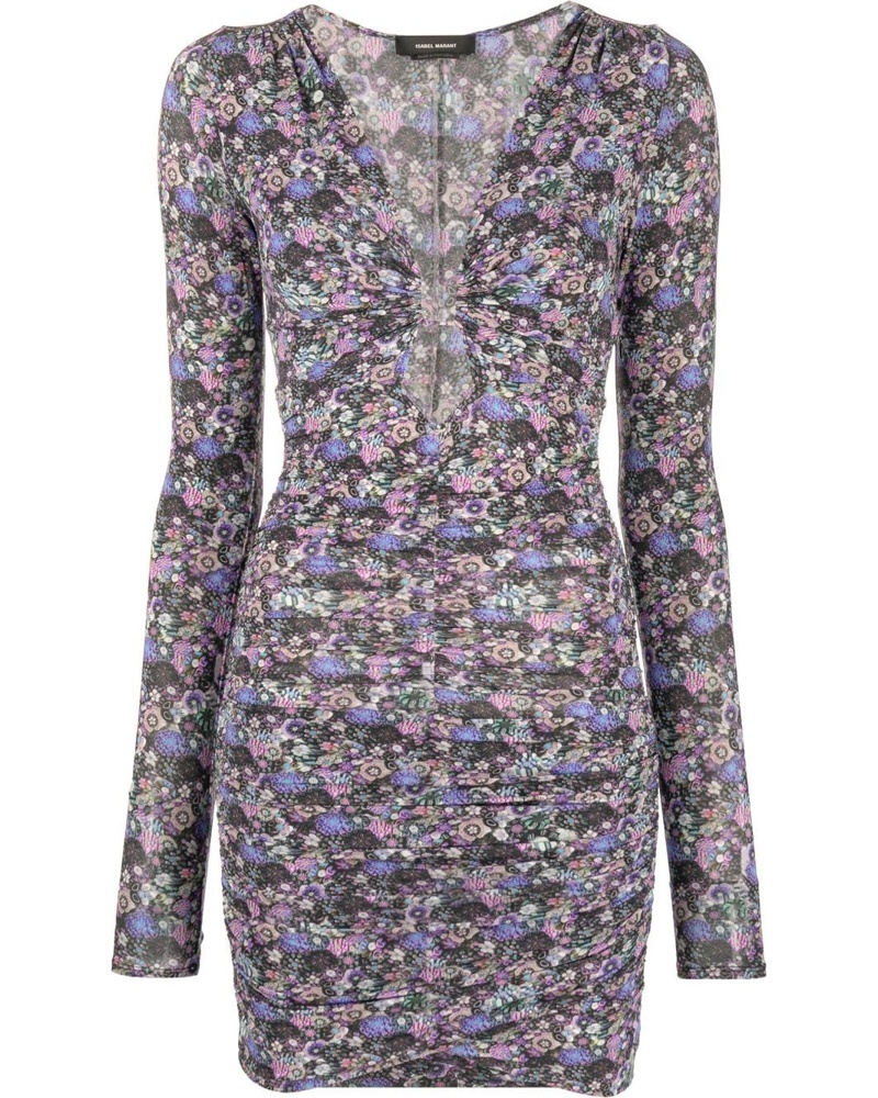 Isabel Marant Damen Gerafftes Kleid mit Blumen-Print