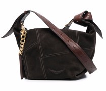 Schultertasche aus Wildleder