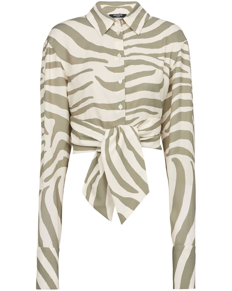 Balmain Damen Hemd mit Animal-Print
