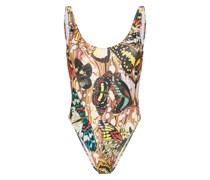 Butterfly-print swimsuit