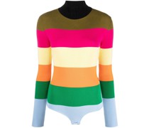 colour-block ribbed knit bodysuit