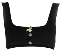 Cropped-Top mit Kristallen