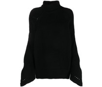 Gehäkelter Pullover mit V-Ausschnitt