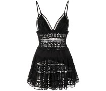 embroidered V-neck minidress