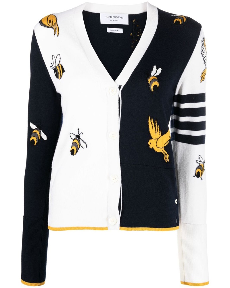 Thom Browne Damen Cardigan mit V-Ausschnitt