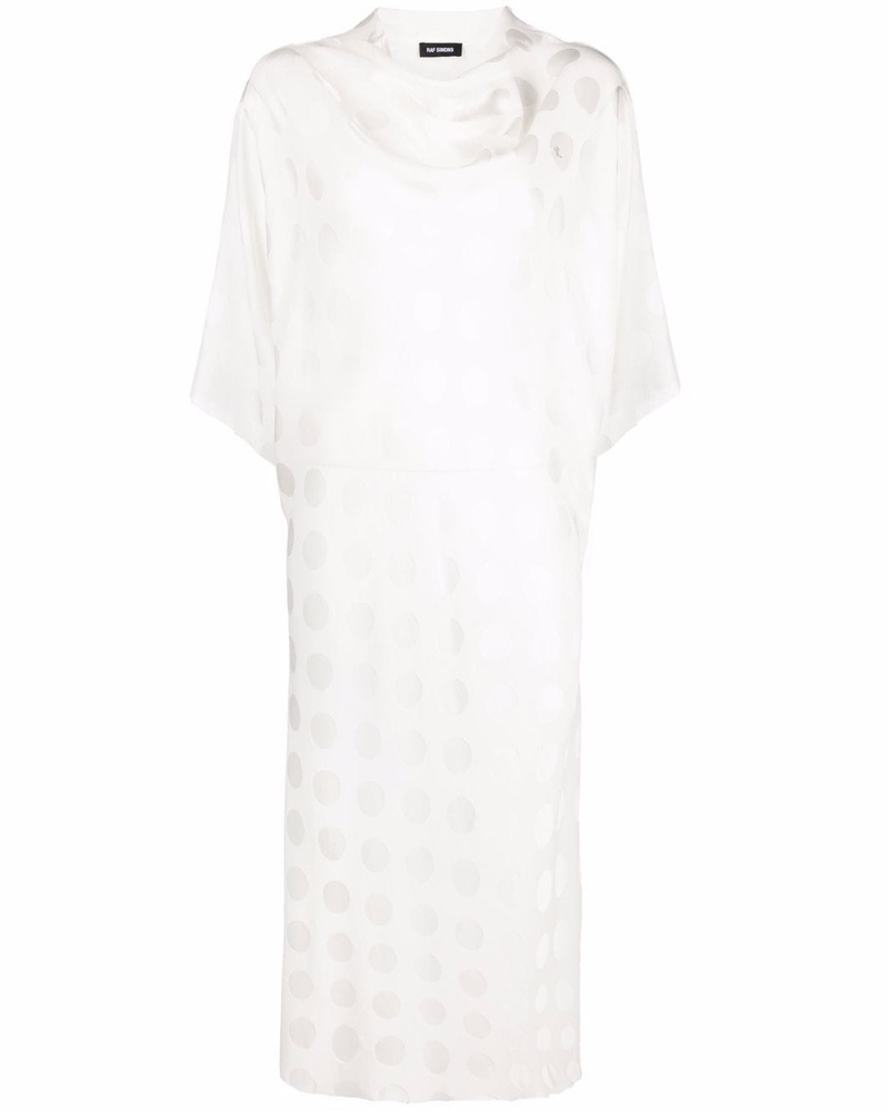 Raf Simons Damen Midikleid mit Polka Dots