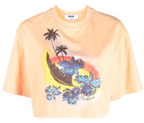 Cropped-T-Shirt mit grafischem Print