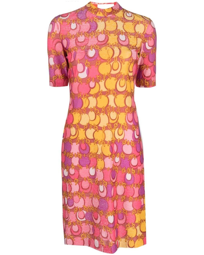 Moschino Damen Neckholder-Kleid mit grafischem Print