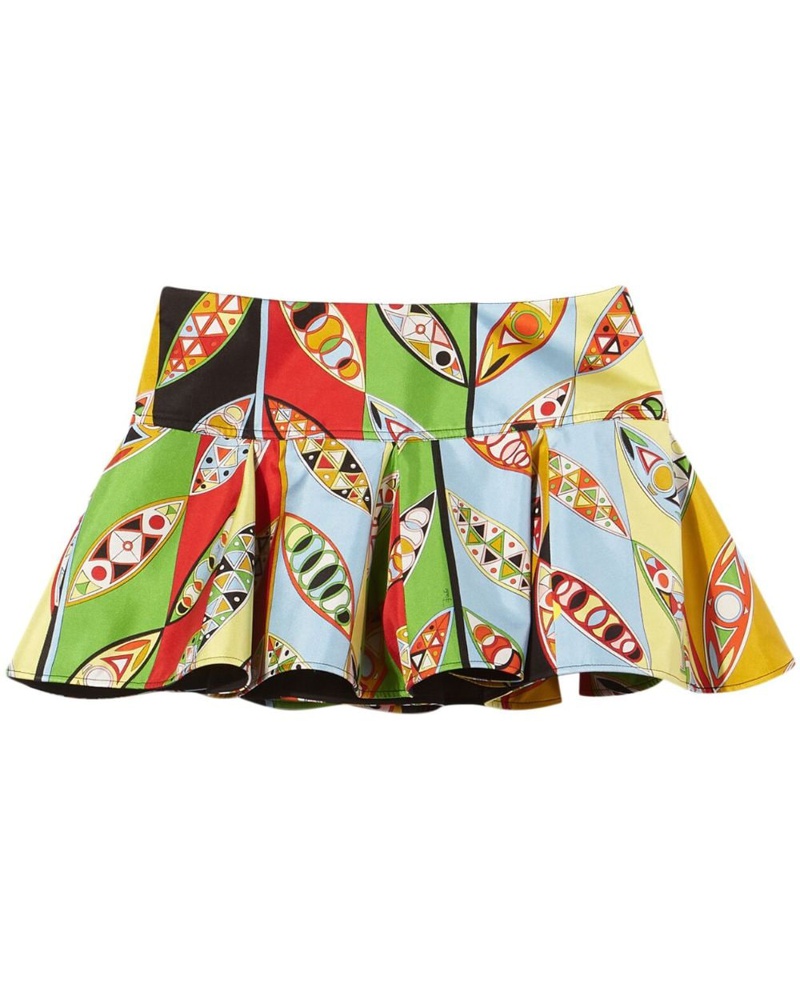 Emilio Pucci Damen Faltenrock mit abstraktem Print