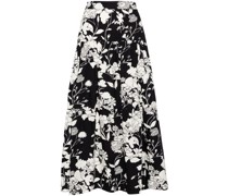 floral-print tiered maxi skirt