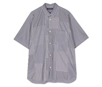 check-pattern short-sleeve cotton shirt