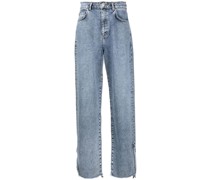 Weite Jeans mit heller Waschung