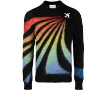 Intarsien-Pullover mit Regenbogen