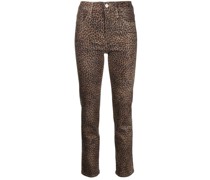 Cropped-Hose mit Leoparden-Print