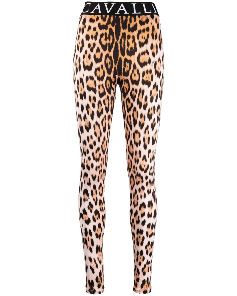 Roberto Cavalli Damen Leggings mit Leoparden-Print