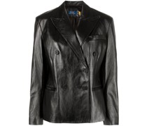 Doppelreihiger Lederblazer
