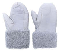 shearling-trim lambskin mittens