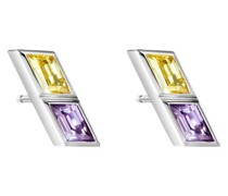 18kt  Weißgoldohrstecker mit Saphiren