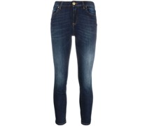 Cropped-Skinny-Jeans mit Logo