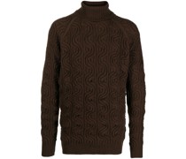 Rollkragenpullover mit Zopfmuster