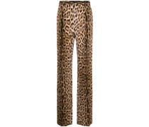 Gerade Hose mit Leoparden-Print