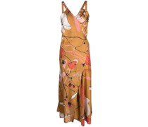 floral-print silk dress