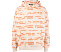 Gerippter Hoodie mit Logo-Print