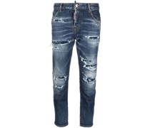 Cropped-Jeans in Distressed-Optik