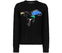 Pullover mit Drachenstickerei