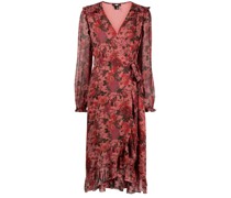 Seidenkleid mit Rosen-Print