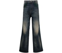 Bootcut-Jeans mit Samtbesatz