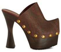 Clogs mit Paisley-Print