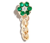 14kt Flower Power Gelbgoldohrstecker mit Achat