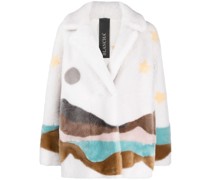 Shearling-Jacke mit Muster