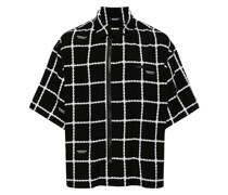 graphic-print zip-up shirt
