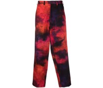 Cropped-Hose mit Batikmuster