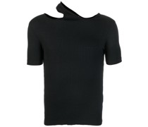 Geripptes T-Shirt mit Cut-Out