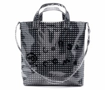 Beschichteter Shopper mit Logo-Print