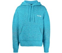 Gestrickter Hoodie mit Logo-Stickerei