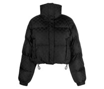 Gefütterte Jacke mit Monogramm-Print