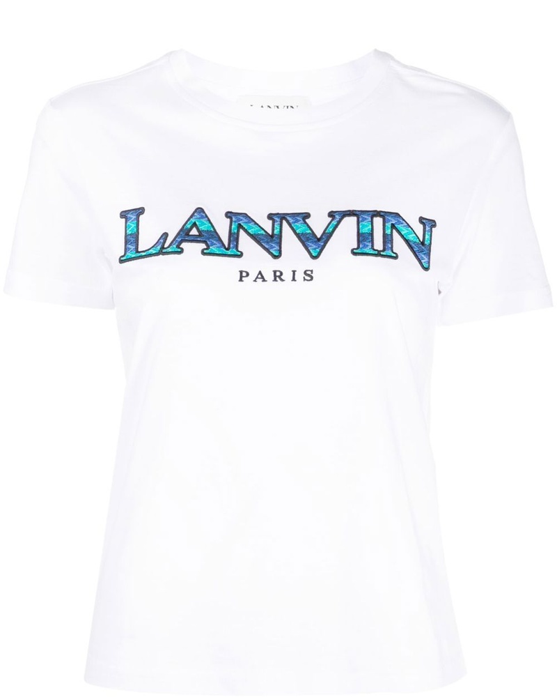 Lanvin Damen T-Shirt mit Logo-Stickerei