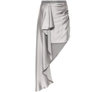 asymmetric-design satin skirt