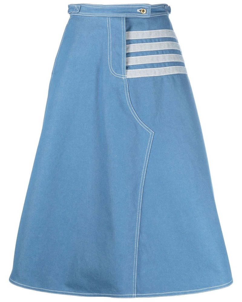 Thom Browne Damen 4-Bar Stripe A-line skirt