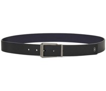 logo-engraved reversible leather belt